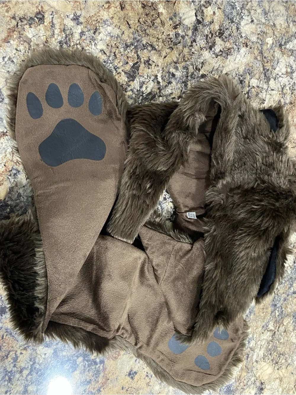 Bear Scarf Spirit Hood Look A Like Hat Faux Fur Furry Anime Cosplay Dress Up